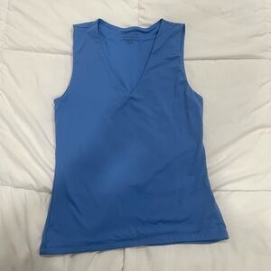 Tahari Blue V-Neck Tank Top